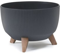 Кашпо на ножках LAMELA Sp.z o. 958 ROMA ECO recycled Jumper диам. 33 см, высота 22 см, 12.4 л, антрацит 065034
