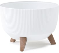 Кашпо на ножках LAMELA Sp.z o. 958 ROMA ECO recycled Jumper диам. 33 см, высота 22 см, 12.4 л, белое 065033