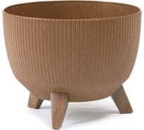 Кашпо на ножках LAMELA Sp.z o. 964 ROMA ECO wood Jumper диам. 33 см, высота 22 см, 12.4 л, натуральное дерево 065020