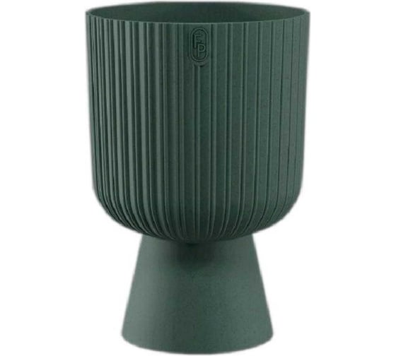 Кашпо FormPlastic 5140-079 Keli Mika Petit Eco Wood диаметр 137 мм, высота 205 мм, 170 мл, малахит 069066