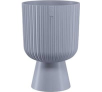 Кашпо FormPlastic 5140-040 Keli Mika Petit Eco Wood диаметр 137 мм, высота 205 мм, 170 мл, платина 069064