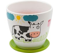 Керамический горшок с подставкой Вещицы Корова 1.4 л, диаметр 148 мм, высота 130 мм BH-11-1