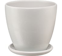 Керамический горшок с подставкой Вещицы Бутон 1.4 л, диаметр 135 мм, высота 130 мм, серый BH-31-1