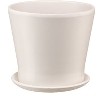 Керамический горшок с подставкой Вещицы Флора 0.5 л, диаметр 115 мм, высота 105 мм, бежевый BH-34-11