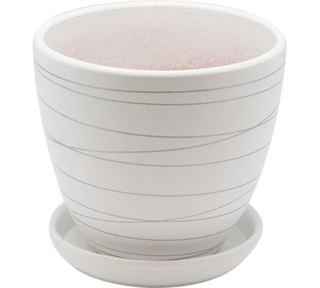 Керамический горшок с подставкой 2,4л., Д175 Ш175 В160, белый Вещицы BH-04-2