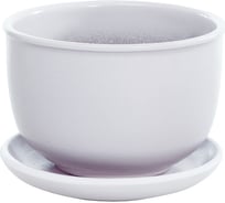 Керамический горшок с подставкой Вещицы Бутон 0.5 л, диаметр 130 мм, высота 90 мм, серый BH-31-8