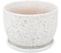 Керамический горшок с подставкой Вещицы Терраццо 0.5 л, диаметр 115 мм, высота 105 мм, белый BH-93-4 1
