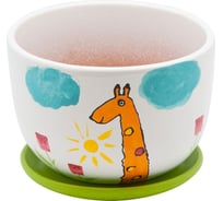 Керамический горшок с подставкой Вещицы Жираф 1.05 л, диаметр 145 мм, высота 105 мм BH-09-4