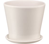 Керамический горшок с подставкой Вещицы Флора 1 л, диаметр 145 мм, высота 130 мм, бежевый BH-34-12