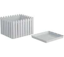 Кашпо Garden story Лардо квадратное белое КЛ-МТ001