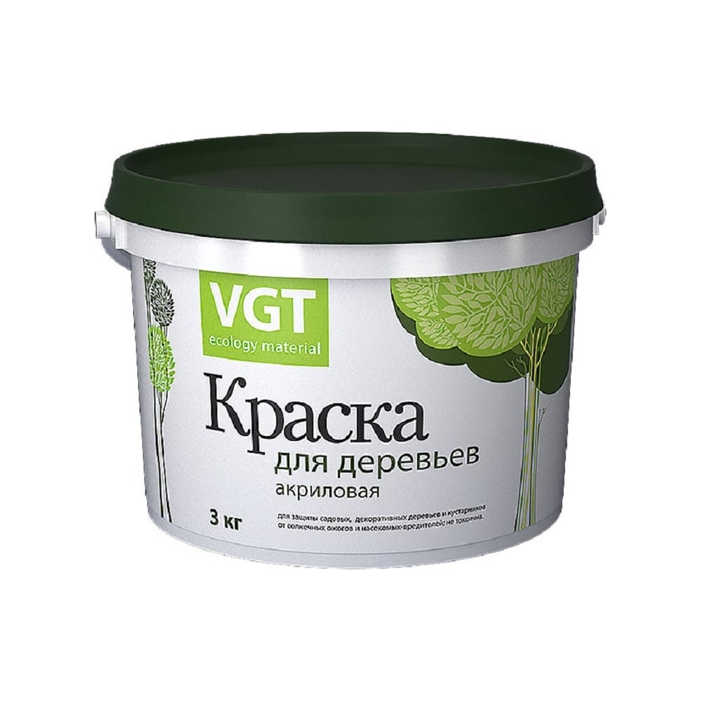 Акриловая краска для садовых деревьев VGT белая, 3 кг 28284742 ...
