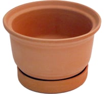 Керамический горшок с подставкой Вещицы 0.4 л, терракотовый GKL-2a-1