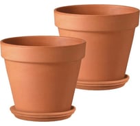 Набор горшков для цветов Deroma vaso 11 см, 2 шт., с поддоном 11 см 2/01110PZ/87111