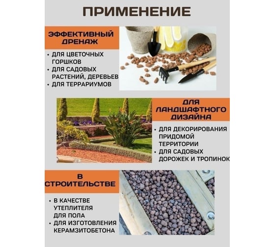 Керамзит, дренаж для растений Сила Суздаля фракция 10-20 мм, 50 л 4680004062356