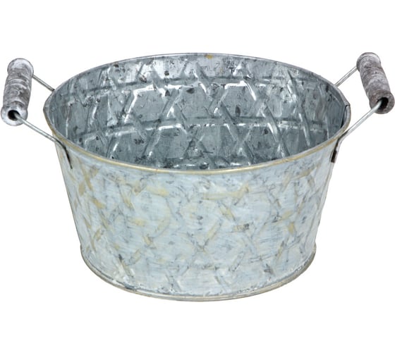Кашпо с ручками INBLOOM 21x18x9 см, оцинкованное сталь 164-287