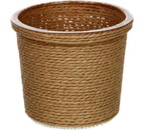Плетеное кашпо INBLOOM 10.5x10.5x9 см, бумажная лоза, ПП 164-302