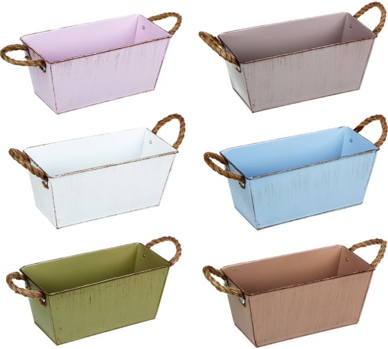 Прямоугольное кашпо INBLOOM 22x10x10 см, металл 164-311