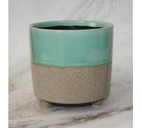 Кашпо Scheurich Kübel Piaff sandy aqua керамика, диаметр 12 см, высота 115 мм, песочно-бирюзовое 063328