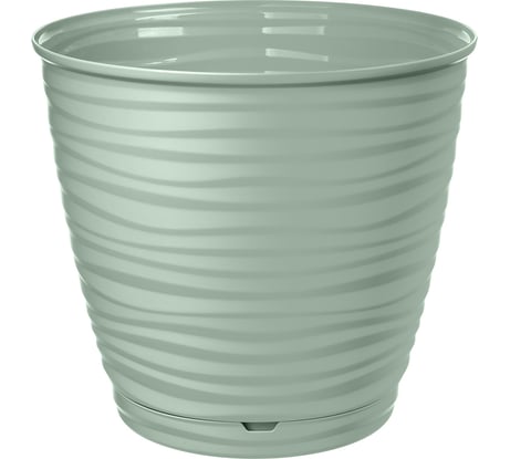 Горшок для цветов IDILAND Saffron диаметр 177 мм, 2.6 л, с поддоном, светло-зеленый 221610217/03