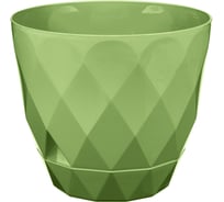 Горшок для цветов IDILAND Laurel диаметр 220 мм, 4.5 л с поддоном зеленый 221611018/01