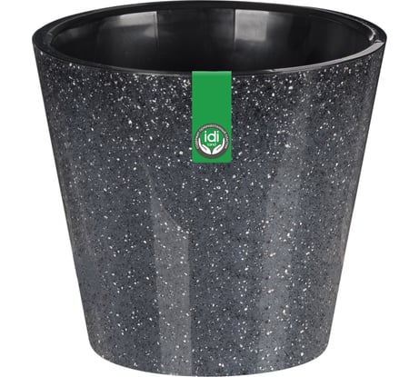 Горшок для цветов IDILAND Grenada диаметр 330 мм, 16 л с дренажной вставкой гранит светло-серый 221609421/02