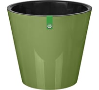 Горшок для цветов IDILAND Rosemary диаметр 330 мм, 16 л с дренажной вставкой на колесиках зеленый 221600418/01