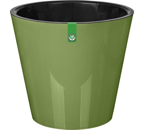 Горшок для цветов IDILAND Rosemary диаметр 330 мм, 16 л с дренажной вставкой на колесиках зеленый 221600418/01