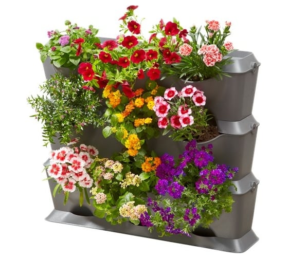Горизонтальный базовый модуль для вертикального садоводства Gardena 3 емкости, 3 крышки, 1 поддон, 12 клипс 13150-20.000.00