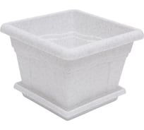 Горшок с поддоном Martika Квадро 0.63л, 12x12 см, мрамор С160М