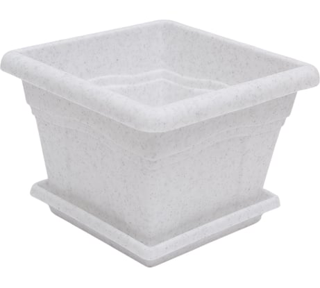 Горшок с поддоном Martika Квадро 0.63л, 12x12 см, мрамор С160М