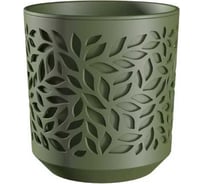 Кашпо bmc КШ-9824 Leaves пластик диаметр 13 см высота 13.5 см 1.25 л оливка/оливка 067062