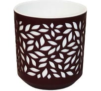 Кашпо bmc КШ-9827 Leaves пластик диаметр 13 см высота 13.5 см 1.25 л бордо/белый 067059