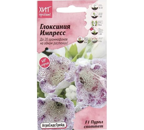 Глоксиния Агросидстрейд Импресс F1 Пурпл Споттет АСТ 124242