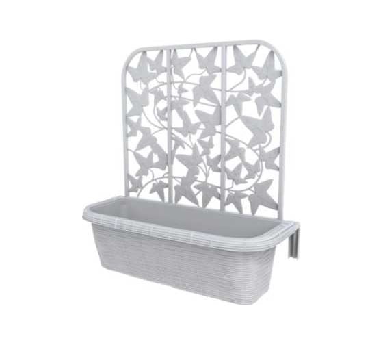 Балконный ящик Bama Spa 30320 Rondine Privacy в комплекте из 2-х шт 60х22 см высота 64 см белый 069577 1