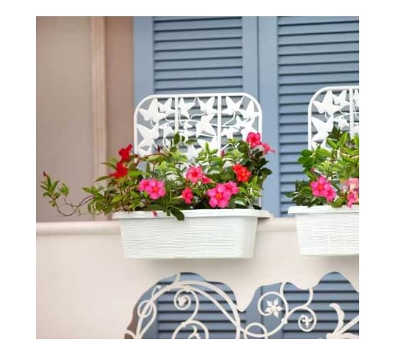 Балконный ящик Bama Spa 30320 Rondine Privacy в комплекте из 2-х шт 60х22 см высота 64 см белый 069577