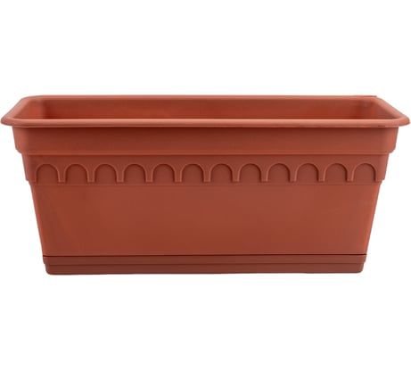 Балконный ящик для растений Martika Колывань 40 см, с поддоном, терракотовый С183Т