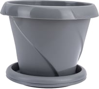 Кашпо Martika Флориана с поддонником, 0.3 л, диам. 100 мм, серое С383СЕР