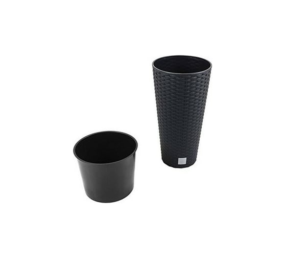 Кашпо для цветов 35/64 л антрацит, 2 предмета Prosperplast Rato Tubus DRTUS400-S433