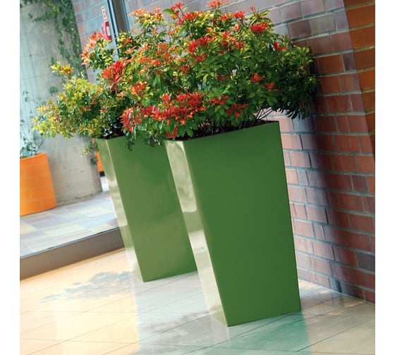 Кашпо для цветов Prosperplast Urbi square 91.5 л, оливковый, 2 предмета DURS400-370U