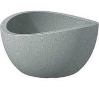 Пластиковое кашпо Scheurich 252 Wave Globe Bowl Stony Grey диаметр 40 см, ширина 39 см, высота 21 см, 12 л серый камень 061299