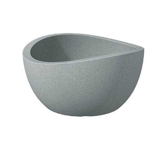 Пластиковое кашпо Scheurich 252 Wave Globe Bowl Stony Grey диаметр 40 см, ширина 39 см, высота 21 см, 12 л серый камень 061299 1