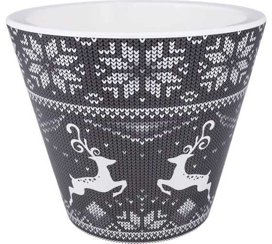 Кашпо bmc КШ-4106 Классика Зимняя сказка серый, d 19, h 19 см, 3 л 061581 1