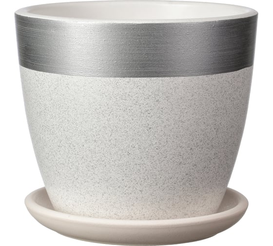 Горшок ООО КОМПОЗИТ Голден бутон №7 бело-серое КБ-Б7-286-0322 1