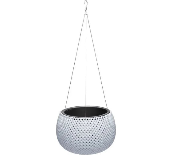 Подвесное кашпо Эльфпласт Lace 2.3 л, белое, 240x240х630 мм 069131 1