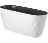 Горшок для цветов Idiland Laurel 354x152x150 мм, 5 л, с дренажной вставкой, белый 221611129/01