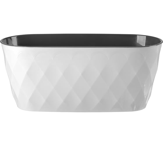 Горшок для цветов Idiland Laurel 354x152x150 мм, 5 л, с дренажной вставкой, белый 221611129/01