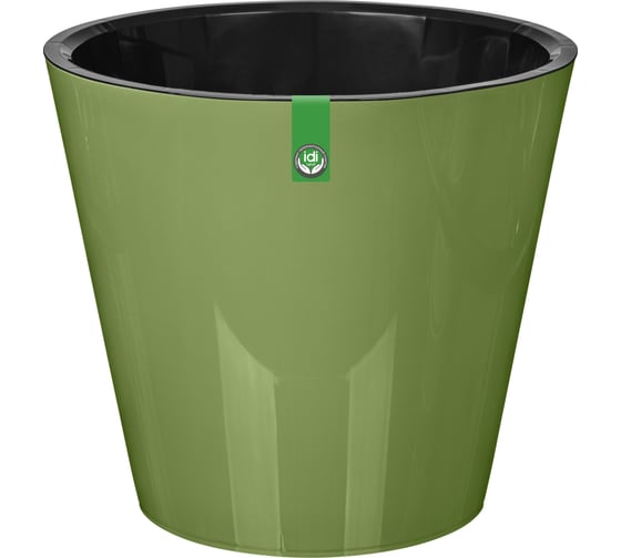 Горшок для цветов Idiland Rosemary D 160 мм, 1.6 л, с дренажной вставкой, зеленый 221605418/01 1
