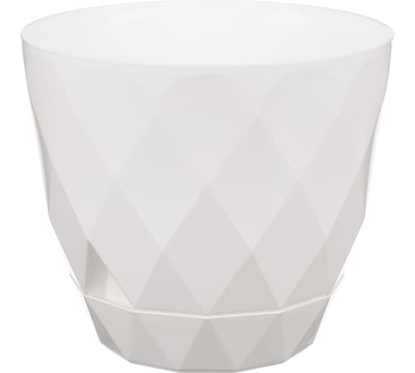 Горшок для цветов Idiland Laurel D 145 мм, 1.3 л, с поддоном, белый 221610829/01