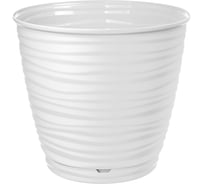 Горшок для цветов Idiland Saffron D 146 мм, 1.5 л, с поддоном, белый 221610129/01