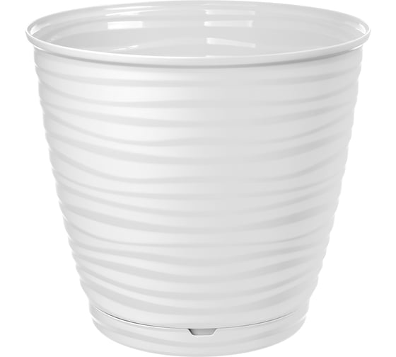 Горшок для цветов Idiland Saffron D 146 мм, 1.5 л, с поддоном, белый 221610129/01 1